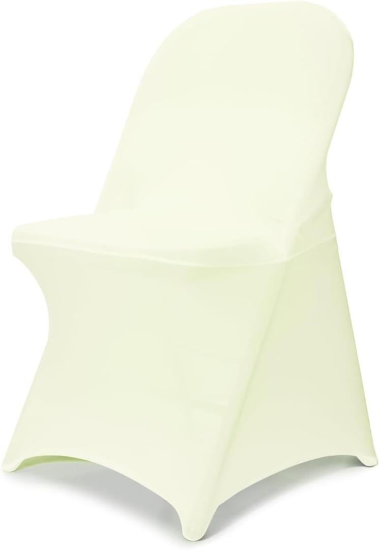 Babenest Spandex Folding Chair Covers - 30PCS Upgraded Universal Stretch Washable Fitted Chair Slipcovers Protector for Wedding, Holidays, Banquet, Party, Celebration (Beige)