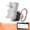 H5886 Auger Motor for Whitfield Advantage I, II, II-T, III, Profile 20 30, Lennox Winslow PS40, Quest Pellet Stoves, Agitator Auger Feeder Gear Motor Replacement 1 RPM