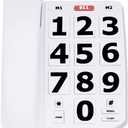 Big Button Amplified Corded Phone for Elderly & Seniors - Extra Loud Ringer, Home Landline Telephone for Hearing Impaired