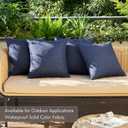 MIULEE Pack of 4 Decorative Outdoor Throw Pillow Covers Linen Waterproof Pillow Covers Summer Farmhouse Cushion Cases for Patio Garden Tent Balcony Couch Sofa 18 x 18 Inch Navy