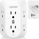 LENCENT 2 Prong Surge Protector Power Strip,2 Prong to 3 Prong Grounding Outlet Adapter,Multi Plug Wall Outlet with 3-Sided 6 Outlets,Power Socket Expander for Non Grounded Kitchen Office Older House (small)