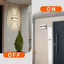 SPOLI Up Down LED Outdoor Wall Light, 100-220V 18W Integrated Modern Porch Lights, Super Bright IP65 Waterproof Acrylic Wall Lamps for Porch Patio Door Entryway - 1 Pack 3000K Warm Light