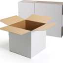 CRUGLA 12x12x12 Shipping Boxes, 10 Pack, White E-Flute Corrugated Cardboard Boxes with Side-Lock and Pre-Applied Double-Sided Tape, Easy Assemble Packing Mailer Boxes for Small Business Shipping