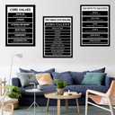 3 Panel Motivational Wall Decor Posters Inspirational Wall Art Six Keys To Success Printed on Canvas Inspiring Themes Painting Artwork for Modern Office Workplace Stretched and Framed [60''W x 28''H], 60x28inch