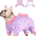 CuteBone Dinosaur Costume Dog Pajamas, Stretchy Spandex Crystal Velvet Sleepwear Coat for Dogs, Soft & Warm Pet Outfit Clothes for Cold Weather, Cozy Pullover Design COSP11M (Medium, Unicorn Style#2)