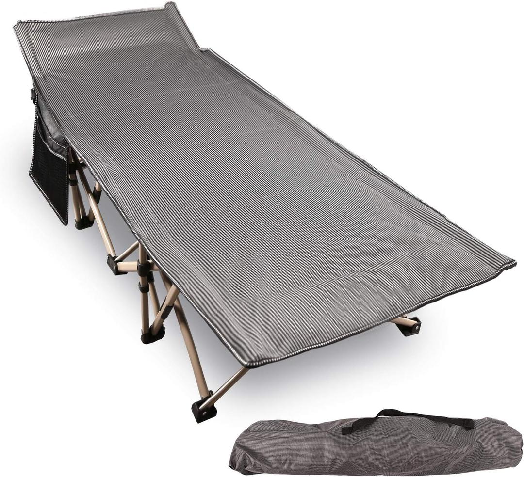 REDCAMP Oversized Camping cots for Adults 500lbs, Extra Wide Sleeping Cots Tall Sleeping Cots Heavy Duty, XL Cots Portable for Outdoor Indoor Office, Grey