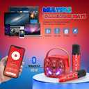 Mini Karaoke Machine Toys Gifts: Kids Toys Birthday Gifts for 4 5 6 7 8 9 Years Old Girl Boy LED Portable Bluetooth Speaker with 2 Wireless Microphone Girl Gift Age 3-12+