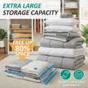 Cozy Essential Vacuum Storage Bags, 80% Compression Vacuum Seal Space Saver Plastic Packaging Bags for Clothes, Blankets, Pillow, Bedding, Comforters, Sealer Clothing Storage,6 Jumbo