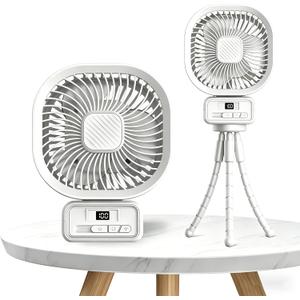 3 in 1 Desk Fan with Detachable Stand, Stroller Fan for Baby, Turbo Table Fan for Bedroom with Desk Lamp, 270 Oscillating Head, 100-Speed Digital Display, Silent, White