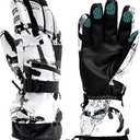 Ltrototea Ski Snow Gloves for Men Women -20℉ Insulated Warm Winter Waterproof Touchscreen Snowboard Glove Snowboarding Snowmobile Outdoor Gloves with Wrist Guards White X-Large