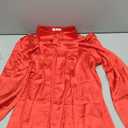 Ekouaer Satin Nightgown for Women Button Down Silk Sleepshirts Sexy V Neck Night Gown Long Sleeve Night Shirts XL, Red