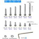 iexcell 720 Pcs M4 x 6/8/10/12/16/20/25/30/35/40/45/50 Stainless Steel 304 Hex Socket Head Cap Screws Bolts Nuts Washers Assortment Kit