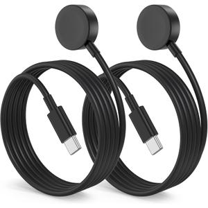 2Pack for Apple Watch Charger Cable, 3FT USB C to Magnetic Wireless Fast i-Watch Charging Cord [Portable], Compatible with iWatch Series Ultra/9/8/7/6/SE/SE2/5/4/3/2 - Black
