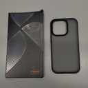 TORRAS Shockproof for iPhone 14 Pro Case, [3X Military-Grade Drop Tested & Slim Silky Feel] Translucent Hard Back with Silicone Protective Anti-Fingerprint Anti-Scratch Phone Case Guardian, Black