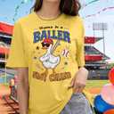 Women Baseball Mom Graphic T-Shirt Vintage Print Short Sleeve Tee Game Day Softball Fan Tops Soft (Yellow, L)