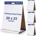 Comix Sticky Portable Tabletop Easel Pads, 20 x 23 Inches Flip Chart Paper for Teachers, Students, Businessmen, Office Workers, 20 Sheets/Pad, 4 Pads/Pack