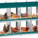Chicken Nesting Box, 8 Compartment Metal Nesting Box, Wall Mountable Nesting Boxes for Chicken, 42.5" L x 13.0" W x 25.0" H, Green