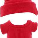 8 x Etistta 17cm Doll Clothes with Cap, Knit Top Hat Clothes for 17cm Doll Accessories Outfits (Red)