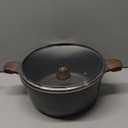 SENSARTE Nonstick Stock Pot with Lid, 7 Qt Induction Cooking Pot with Tempered Glass Lid, Stew Pot with Swiss Nonstick Granite Coating, Pasta Casserole, PFOA PFOS APEO Free, Gray