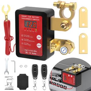 250A 12V Remote Battery Disconnect Switch, Upgrade Smart Voltage Kill Switch with Led Voltage Display for Automotive, Car Battery Kill Switch Anti Theft for Car, Truck, RV(Vertical or Flat Instal)