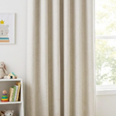 NICETOWN Natural 100% Blackout Linen Curtains 84 inch Long Burg for Living Room, 1 Panels, 52" Wide, Farmhouse Thick Completely Blackout Window Treatment Thermal Insulated Warm Drapes for Winter