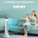 Antarctic Star Tower Fan 85°Oscillating Quiet Cooling 15H Timer Remote Control Powerful Standing 3 Wind Speed 3 Wind Modes LED Display Bladeless Portable LED Display,Bedroom Office, White