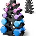 4 Tier Dumbbell Rack, Weight Rack For Home Gym, Dumbbell Stand for Free Weights (5 tier (new model, No Dumbbells Included))