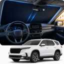 [2026 Upgraded] DooGooCoo Windshield Sun Shade for Honda Pilot 2016-2025 2026 [Cooling Ice-Crystal, 100% Sun Block ] Sun Shade for Car Windshield for Honda Pilot Sunshade, Custom Fit for Pilot.