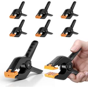 EMART 6 Pack Heavy Duty Muslin Spring Clamps, Professional 4.5 Inch Plastic Backdrop Clips for Photography Studio, Photo Booth, Backdrop Stand, Paper, Woodworking, Crafts, Tarp (Black and Yellow)