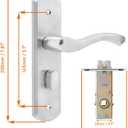 Front Door Lock Set Single Cylinder Handle and Deadbolt Lock Set with Door Lever, 5.7" Screw Hole Distance, Silver