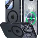 VOFATA [Upgraded Full Camera Protection] for iPhone 17 Case with Camera Cover Stand [Fit for MagSafe][10FT Mil-Grade Protection] Translucent Magnetic iPhone 17 Phone Case, Black