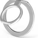 PureGear Magnetic Phone Grip Ring Stand, Magnetic Phone Ring Holder for MagSafe iPhone Air, 17, 17Pro, 17ProMax, 16, 16Pro, 16Plus, 16ProMax, 15, 15Plus,14,13,12, Adjustable Kickstand (Brushed Silver)