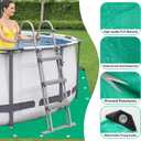 12 x 12 Ft Pool Ground Cloth, Green Pool Protector Tarp Swimming Pool Liner Pad Waterproof Ground Mat for Above Ground Swimming Pools