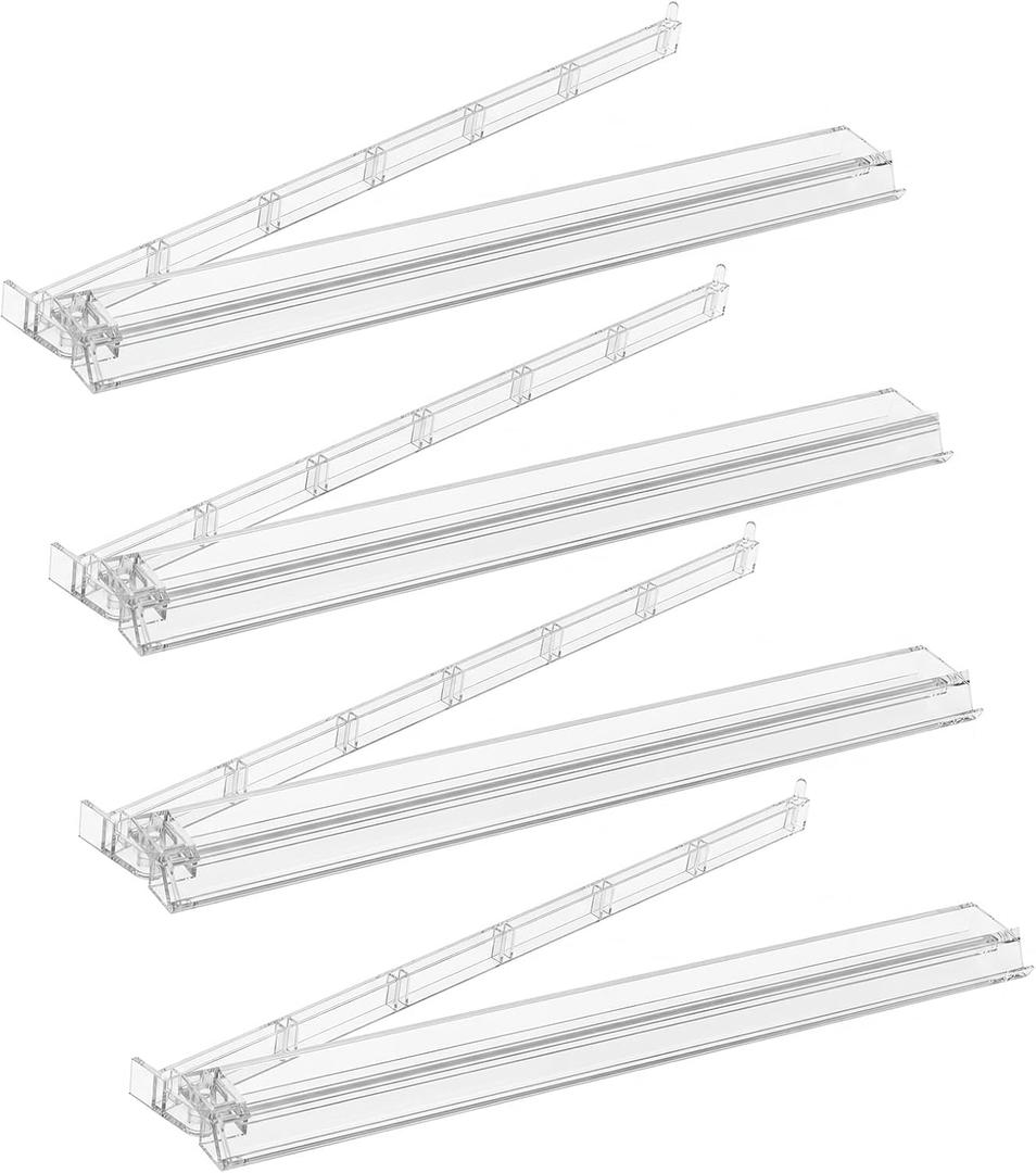 TIASUSAN Clear Mahjong Racks with Pushers(4 PCS) for 166 American Mahjong Tiles, Mahjong All-in-one Tile Rack with Pusher Combo, Accessories, 17.8 x 3.1 x 1.2 inches
