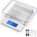 BOMATA 0.01g/1kg Upgraded Small Digital Scale, USB Rechargeable, with Larger Display and Hold,Tare Function, 9 Units, High Precision Digital Scale Grams and oz for Small Item, Kitchen