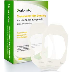 Transparent Film Dressing 2.3" x 2.75", 100 Packs, Waterproof Wound Cover Bandage, Post Surgical Shower or Tattoo Aftercare Bandage, IV Shield, Adhesive Patches