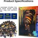 Classic Jigsaw Puzzle 1000 Piece Wooden Adults Children Puzzles-Butterfly African Woman-Art DIY Leisure Game Fun Toy Gift Suitable Family Friends