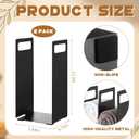 LEIFIDE Set of 2 Interlocking Towel Organizer Metal Bathroom Towel Storage Rack Shelf Dividers Organizers for Closet Home Space Saving (Black)