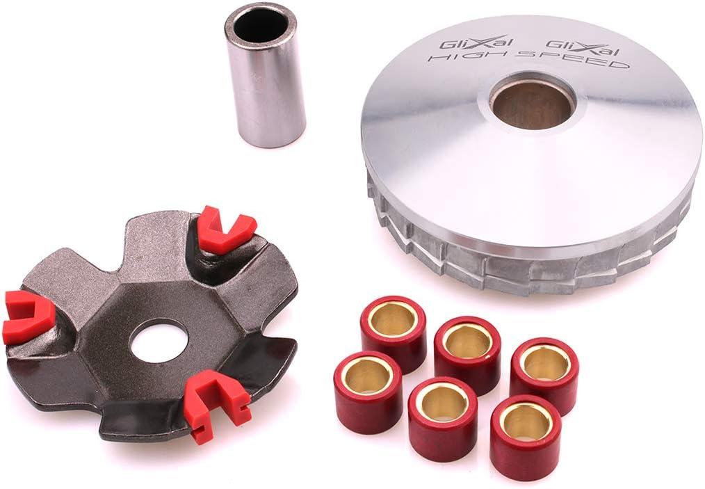 Glixal ATKS-041 High Performance Racing Variator Kit with 6.5 gram Roller Weights for Chinese Scooter Moped ATV 4-Stroke GY6 50cc 80cc 100cc 139QMB 139QMA Engine Front Clutch