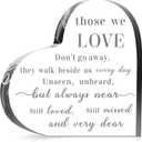 Jetec Bereavement Gift Acrylic Heart Sympathy Memorial Condolence Grief Gift for Loss of Loved One Remember Me Grieving Present for Men Women Remembrance Table Decor(6 x 6 x 0.6 Inch)