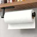 DEKAVA Paper Towel Holder Under Cabinet Wall Mount for Kitchen Towel, Self-Adhesive Bar, Rack, SUS304 Stainless Steel 13 inch (BlackA, 1)