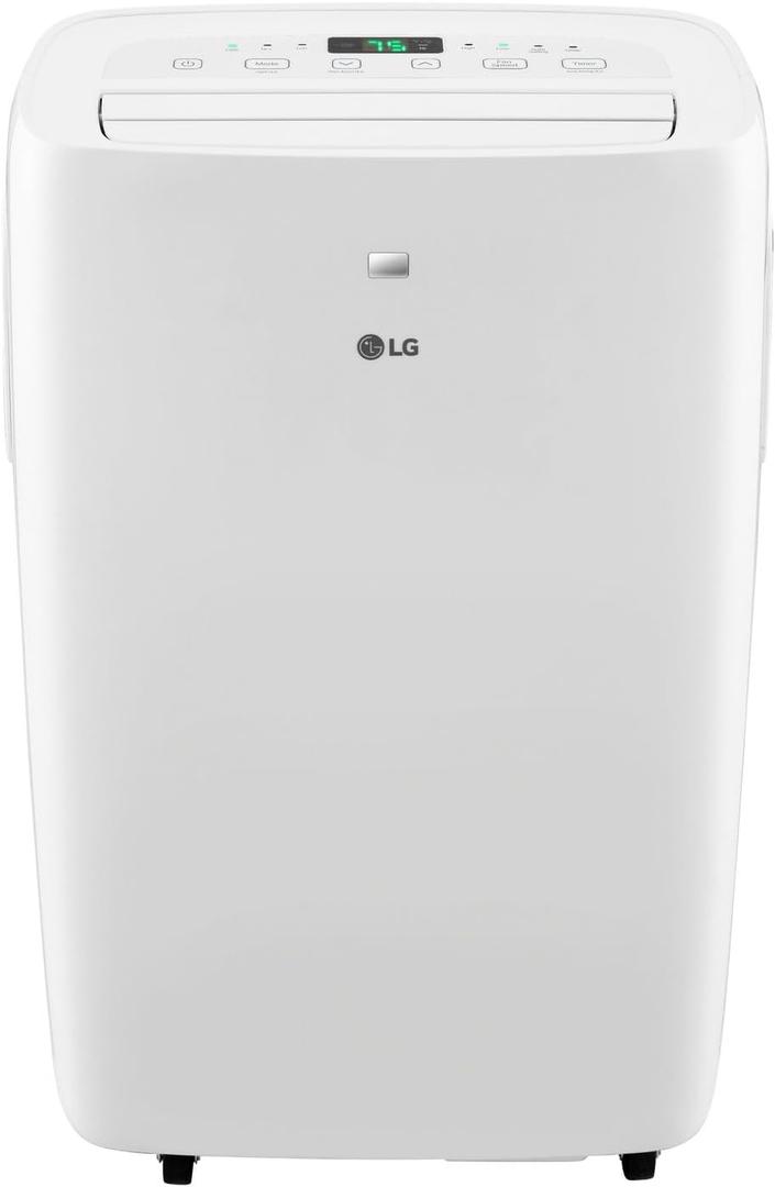 LG 7,000 BTU (DOE) 10,000 BTU (ASHRAE) Portable Air Conditioner, 115V, Cools 300 Sq.Ft. (12' x 25' Room Size), Quiet Operation, LCD Remote Control, and Window Installation Kit, White (Up to 350 Sq. Ft.)