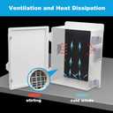 Electrical Junction Box, Outdoor Water Resistant Nema Enclosure, Ventilated ABS Plastic WiFi Project Box with Internal Mounting Panel & Hinged Cover 9.2" Lx 7" Wx 4.6" H