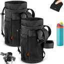 Desing Wish 2 Pack Ultra Thin Bike Water Bottle Holder for Handlebar 24-32 oz Bike Cup Holder with Removable Fastener Straps Bike Bottle Holder for Mountain Bike, Road Bike, eBike, Scooter