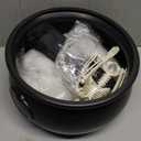 Halloween Decorations Outdoor, 12.6” Large Witches Cauldron Kettle on Tripod with Skeleton, LED Lights, Black Plastic Cauldron Candy Bowl Bucket Decoration for Yard Home Porch Outside Decor