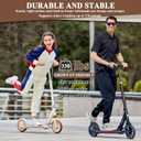 Commuter Adult Scooter 330 lbs Capacity, 8IN Solid Tires Big Wheels Scooters, 3 Handle Height Adjustable Levels, with Double Braking System, Foldable Scooter,Kick Scooter for Ages 6+