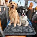 Backseat Pet Bed Mat, Non-Slip Dog Seat Cover with Scratch-Resistant Padding, Dog Bed for Cars, Trucks & SUVs, Universal Fit for Backseat Extenders (Gray)