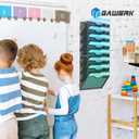 Gawerk 8-Tier Wall File Organizer Hanging Wall File Holder Wall Mount Paper Folder Organize, Mesh Magazine Document Mail Organizer Wall Organizer for Office School Home, Black