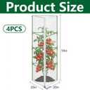 4 Pcs Garden Bird Netting for Triangle Plant Cage, 59" x 20" x 20" Tomato Cage Garden Net Cover with Zipper, Tomato Trellis Insect Bird Barrier Protection Mesh for Vertical Climbing Plant Vegetable