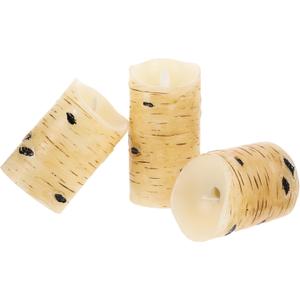 VENTA Flickering Flameless Candles with Remote Control  Led Candles Battery Operated  Battery Operated Candle for Decoration Table, Timer & Dimmer Features, Set  3Pcs (4",5",6")(Grey)